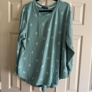 Daisy sweatshirt 2x worn twice turquoise